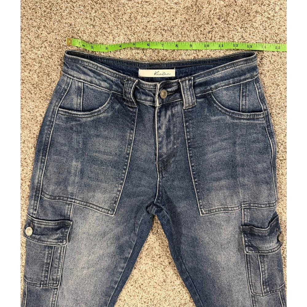 KanCan Avery Straight Leg Denim Cargo Jeans 0/23 - Picture 4 of 10